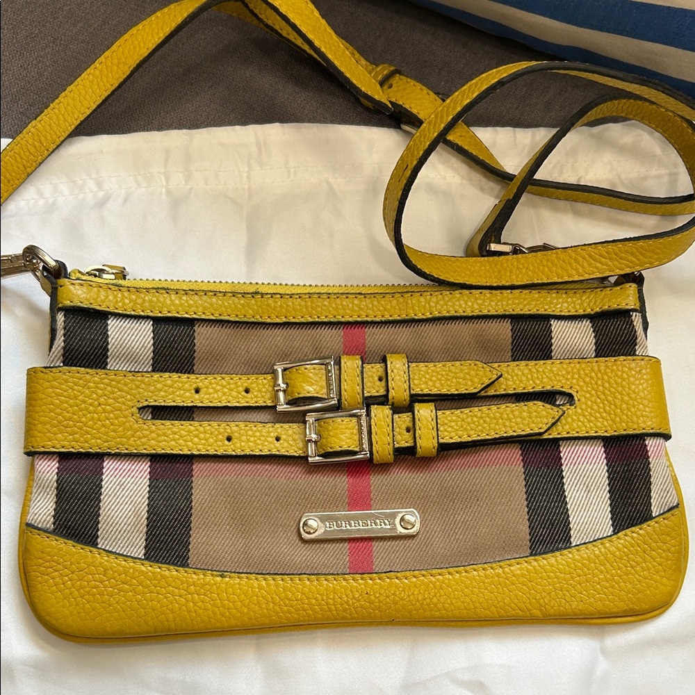Burberry Yellow and Tan Crossbody Bag